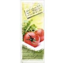 Illustration mit Tomaten und Textfragmenten