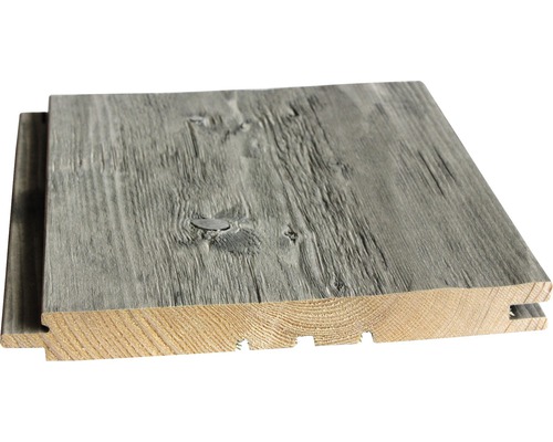 Faseprofil Fichte gehackt hellgrau 21x195x2650 mm Nut- und Federbrett aus Holz mit Holzstruktur
