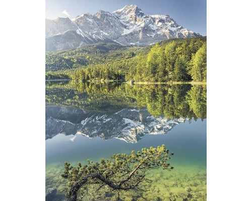 Fototapete Vlies SH023-VD2 Stefan Hefele Ed. 1 Beautiful Germany 2-tlg. 200 x 250 cm Bergsee mit Spiegelung des Gebirges und Baumbestand