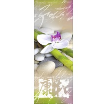 Dekoratives Wandbild mit Orchidee, Bambus und Steinen