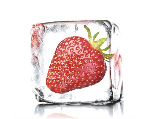 Glasbild Strawberry Sorbet 20x20 cm GLA521