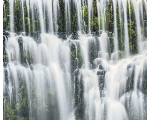 Fototapete Vlies SH049-VD3 Stefan Hefele Ed. 1 Ensemble of Veils 3-tlg. 300 x 250 cm Nahaufnahme eines Wasserfalls mit Felsen