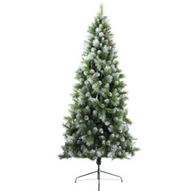 Künstlicher Weihnachtsbaum mit Schnee und Zapfen
