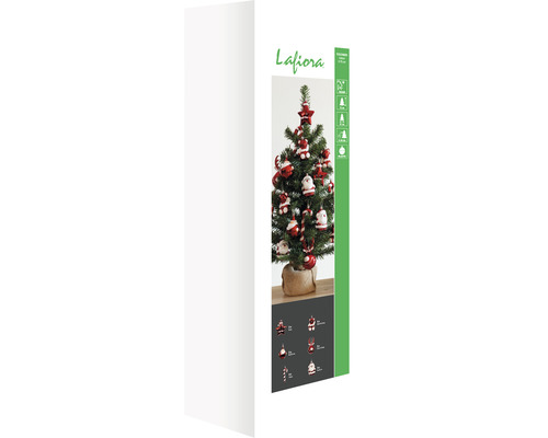 Dekorierter Mini-Weihnachtsbaum mit verschiedenen Figuren