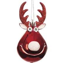 Dekorativer roter Rentier-Weihnachtsbaumschmuck mit Geweih