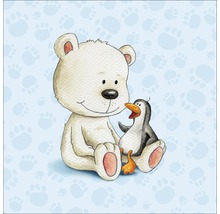 Illustration eines Eisbären mit einem Pinguin