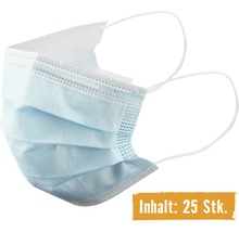 Mund- u. Nasenmaske Gesichtsmaske blau 3-lagig, 25 Stück