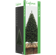Verpackung eines künstlichen Laflora Weihnachtsbaums für den Innenbereich.