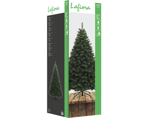 Verpackung eines künstlichen Laflora Weihnachtsbaums für den Innenbereich.