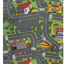 Spielteppich mit Straßen, Gebäuden und Parkplätzen