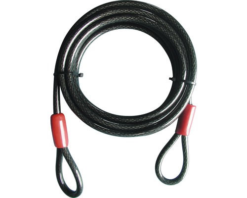 Schwarzes Kabelschloss mit Schlaufen an beiden Enden