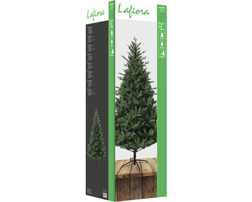 Künstlicher Weihnachtsbaum Lafiora auf der Verpackung
