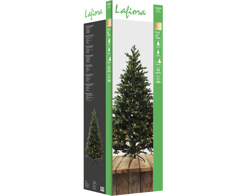 Verpackung eines Lafiora Weihnachtsbaums mit LED Beleuchtung