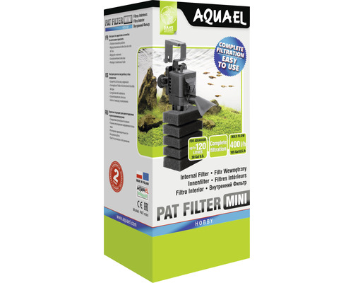 Aquarium-Innenfilter AQUAEL Pat Mini, 4 W, 50 - 400 l/h, Aquarium bis ca. 120 l, garnelenfreundlich Aquarium-Innenfilter AQUAEL Pat Mini, 4 W, 50 - 400 l/h, Aquarium bis ca. 120 l, garnelenfreundlich