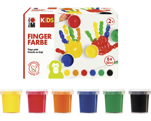 Marabu Kids Fingerfarbe Set mit sechs Farben
