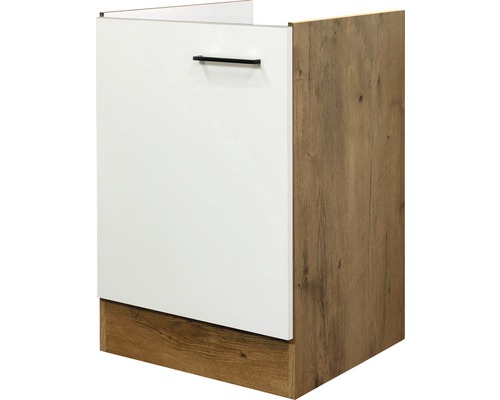 Flex Well Spülenschrank Vintea BxTxH 50 x 57 x 82 cm magnolienweiss matt zerlegt Anschlag reversibel 00011633