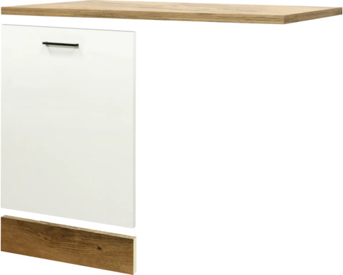 Flex Well Geschirrspülerblende inkl Sockelleiste und Arbeitsplatte Geschirrspülerblende für vollintegrierte Geschirrspüler Vintea BxTxH 110 x 60 x 85 cm magnolienweiss matt zerlegt Anschlag reversibel 00011636 Waschtischunterschrank mit Schublade und Sockelblende