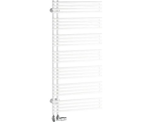 Weißer Handtuchwärmer mit horizontalen Heizrohren