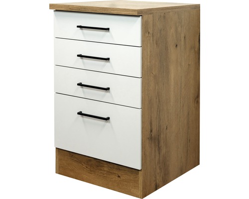 Flex Well Auszugunterschrank Vintea BxTxH 50 x 60 x 85 cm magnolienweiss matt zerlegt