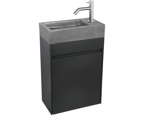 Waschbeckenunterschrank mit Waschbecken und Armatur