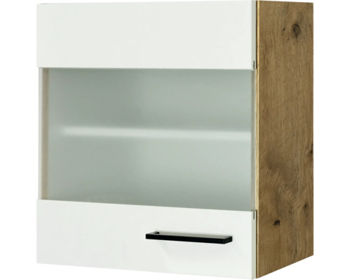 Flex Well Hängeschrank mit Glastür Vintea BxTxH 50 x 32 x 54,8 cm magnolienweiss matt zerlegt Anschlag reversibel 00011660