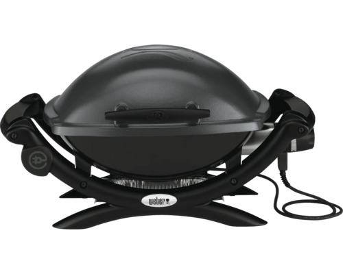 Elektrogrill Weber Q 1400 dark grey mit 2-geteilter mit abklappbaren Seitentischen