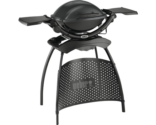 Weber Elektrogrill Standgrill Q 1400 Stand dark grey 2,2 kW Grillbereich 43 x 32 cm Grillrost aus porzellanemallierten Gusseisen, Deckel und Gehäuse aus Aluminiumguss inkl. Stand Arbeitshöhe 85 cm