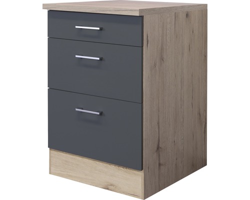 Flex Well Auszugunterschrank Tiago BxTxH 60 x 60 x 85 cm basaltgrau matt zerlegt