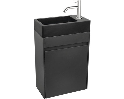 Waschtisch mit Unterschrank und Armatur für das Badezimmer