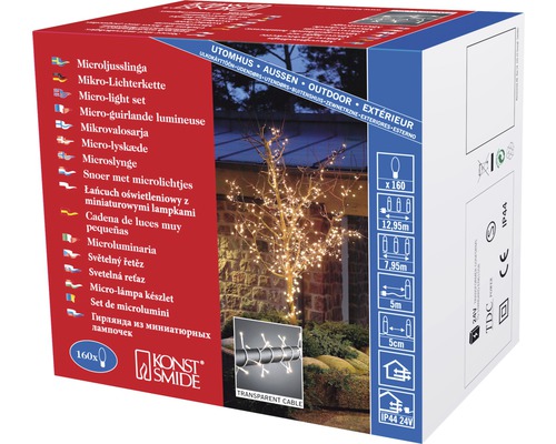 Verpackung einer Mikro-Lichterkette für den Außenbereich mit 160 Lichtern