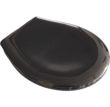 Schwarzer Toilettensitz in Tropfenform