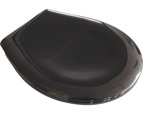Schwarzer Toilettensitz in Tropfenform