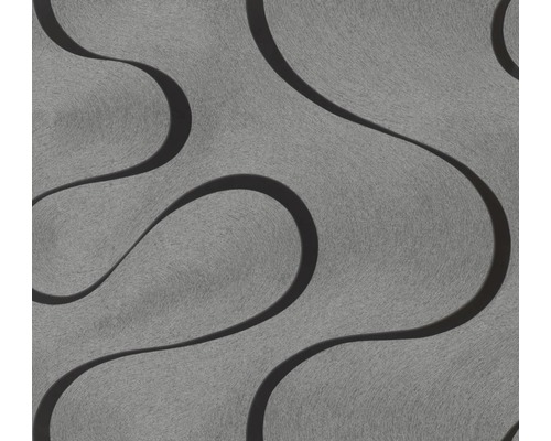 Vliestapete 53340 Colani VISIONS abstrakt grau silber Graue Tapete mit geschwungenem Design