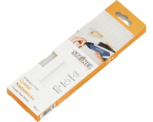 Steinel Klebesticks Ø 7 mm 150 mm Cristal 16er Pack Packung Steinel Kristall Klebesticks mit 16 Stück und 7 mm Durchmesser