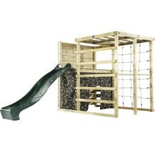 Klettergerüst plum Holz mit Rutsche grün