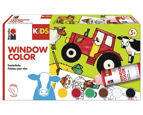 Marabu KiDS Window Color Set Farmer 6x 80 ml