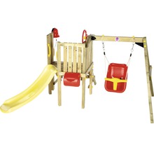 Spielturm plum Kleinkinder mit Babyschaukel, Briefkasten, Lenkrad, Gocke und Rutsche gelb-thumb-1