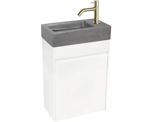 Waschtischkombination mit Betonwaschbecken und Armatur