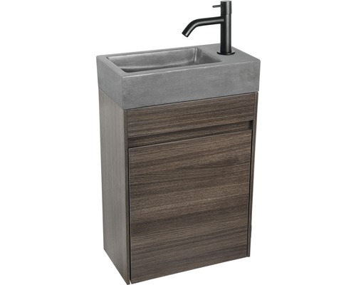 Waschtischkombination mit Betonwaschbecken und Unterschrank