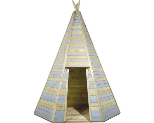 Spieltipi aus Holz mit Eingang