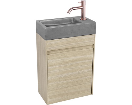 Waschtischkombination mit Betonwaschbecken und Unterschrank