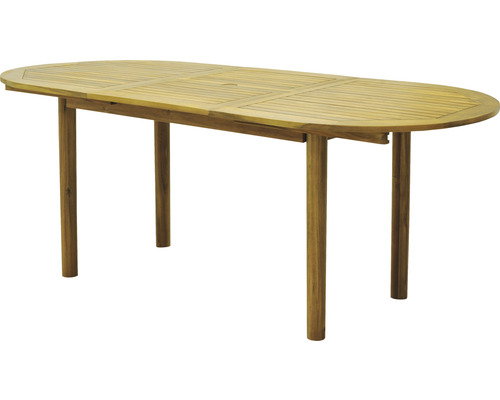 Ausziehbarer Gartentisch aus Holz mit ovaler Form