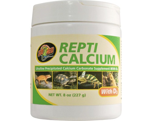 Phosphorfreies Kalzium ZOO MED Repti Calcium mit D3 227 g Zoo Med Repti Calcium mit Vitamin D3, Kalziumkarbonat-Ergänzungsmittel für Reptilien