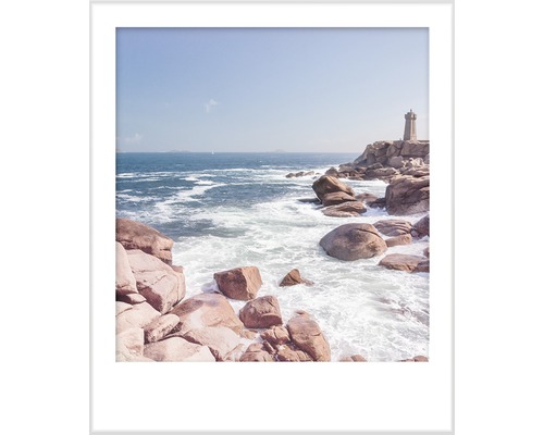Dekoratives Bild mit Leuchtturm, Felsen und Meer