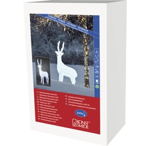 Verpackung einer LED-Außendekoration mit einem leuchtenden Rentier
