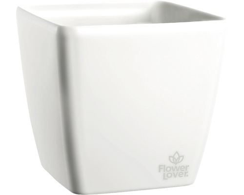 Vierckiger Pflanztopf mit Flower Lover Logo