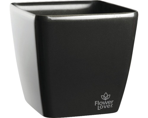 Vierckiger Pflanztopf mit Flower Lover Logo