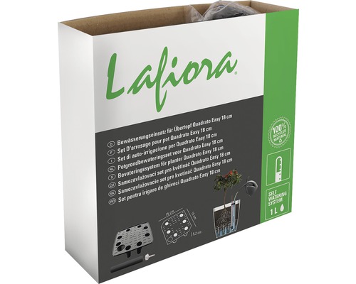 Lafiora Bewässerungseinsatz für Übertöpfe Quadrato Easy 18 Zentimeter