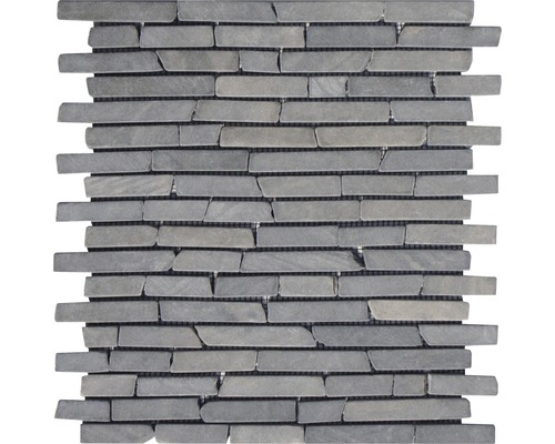 Bruchmosaik Slim Brick graphit tumbled