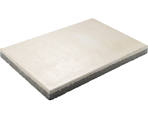 Beton Terrassenplatte Bellastone Crema beige mit Fase 60 cm x 40 cm x 4,5 cm Betonpflasterstein mit strukturierter Oberfläche